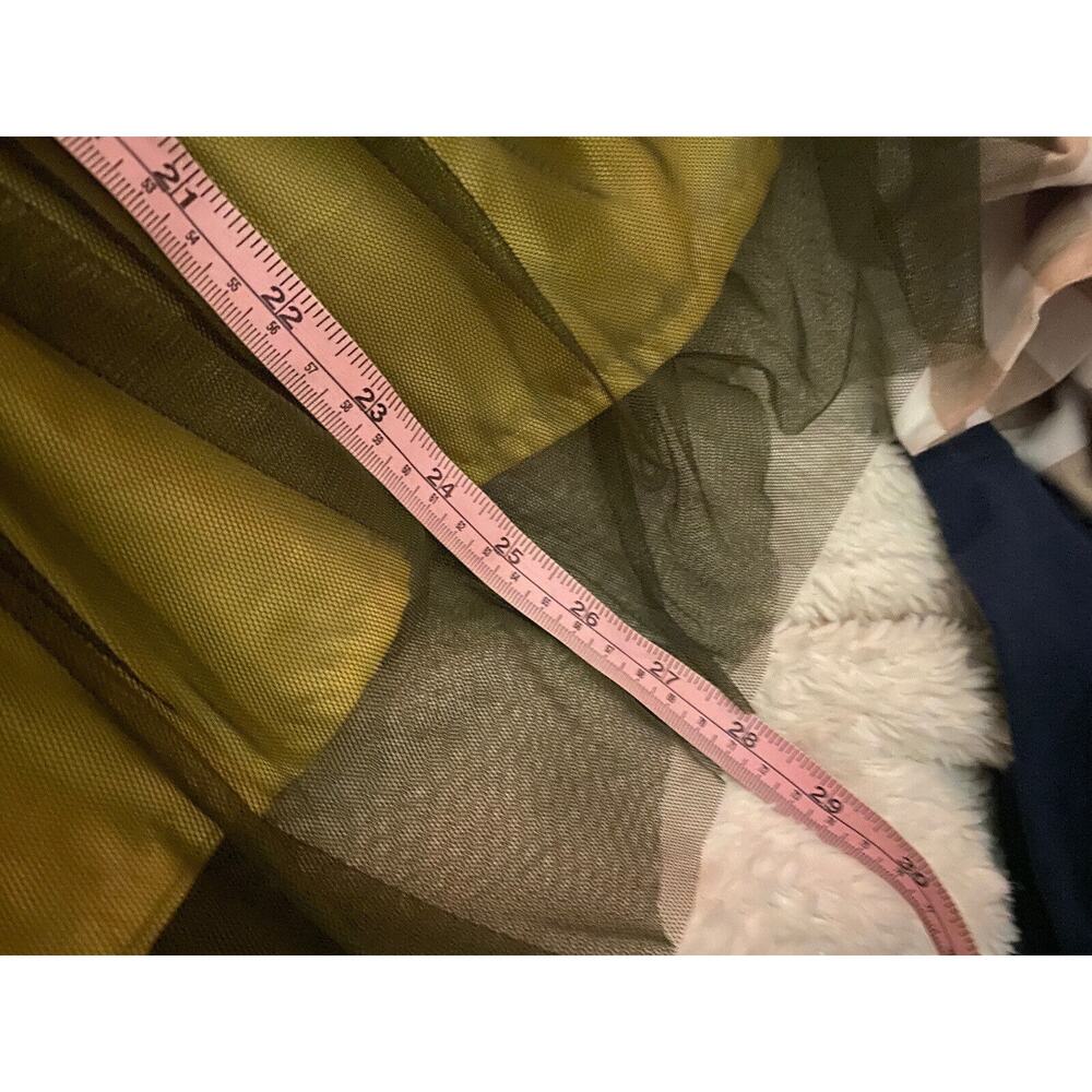 twelve by Princess tulle skirt Women xs stripe olive yellow Flare High Rise - Picture 11 of 11